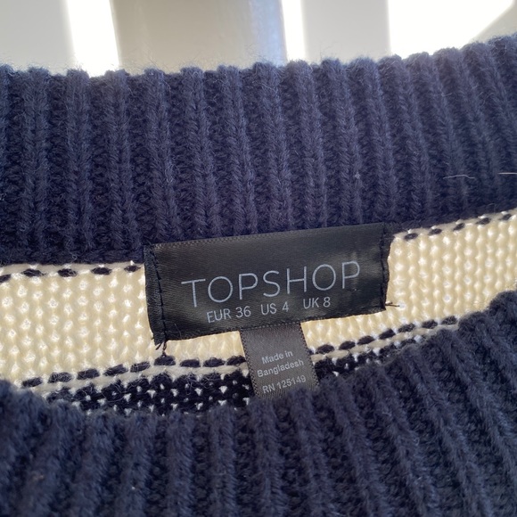 Topshop Ottoman Stripe Cropped Sweater - Picture 3 of 3